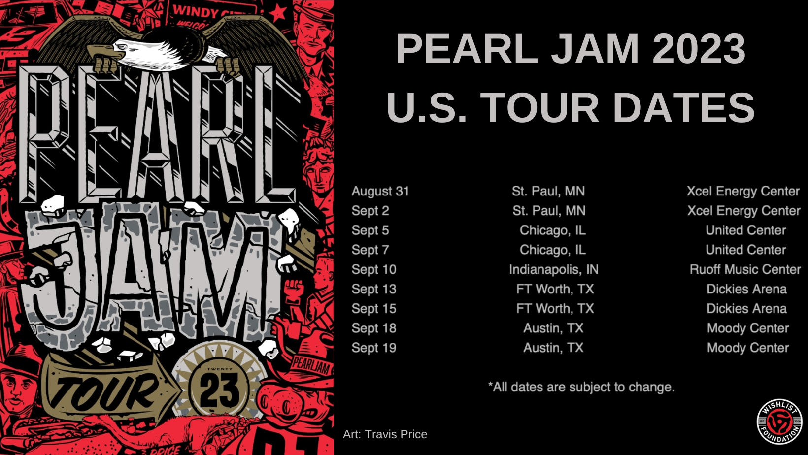 Pearl Jam Announce 2023 Tour Wishlist Foundation